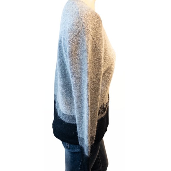 Vintage 50's Garland Large Sweater Dreamspun Grey V Neck Silk Wool Alpaca Womens - Picture 2 of 8